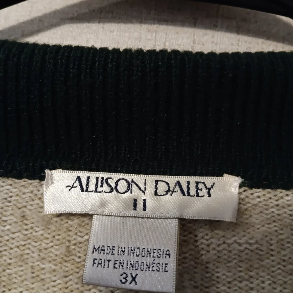 VTG Allison Daley Petite Cardigan Sweater Women's Sz 3X Autumn Leaf Embroidered
